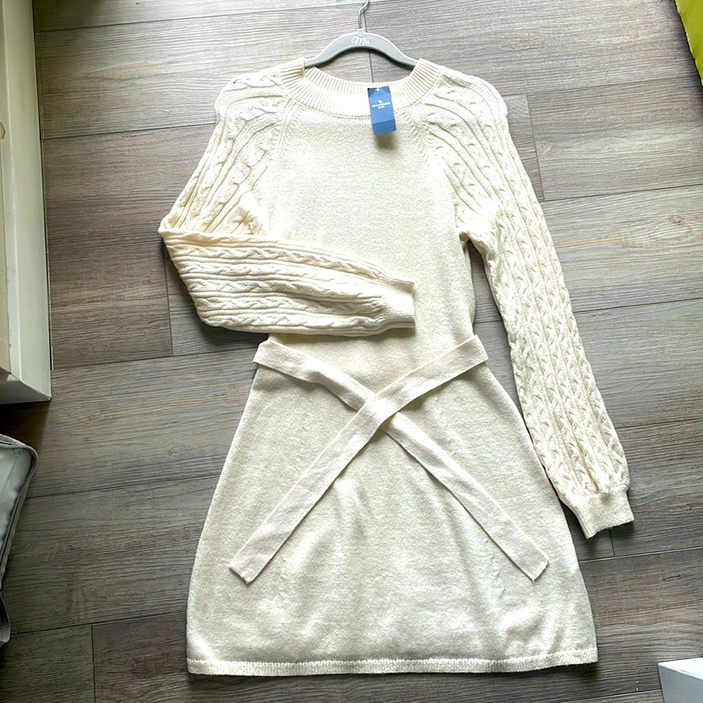 Abercrombie kids knit dress in cream (sz. 15/16)